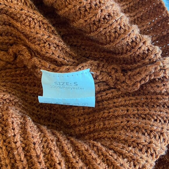 Loose Fit Pullover Fall Mock Turtleneck Rust Sweater Womens Sz S - Picture 6 of 7
